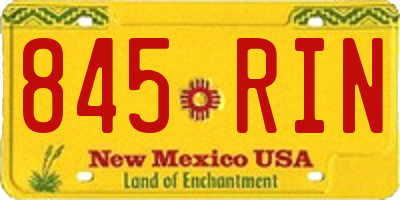 NM license plate 845RIN