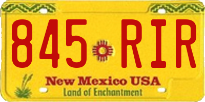 NM license plate 845RIR