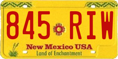NM license plate 845RIW