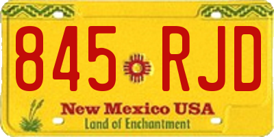 NM license plate 845RJD