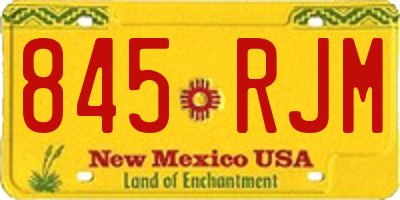 NM license plate 845RJM