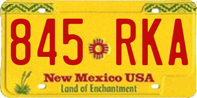 NM license plate 845RKA