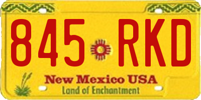 NM license plate 845RKD