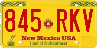 NM license plate 845RKV