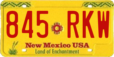 NM license plate 845RKW