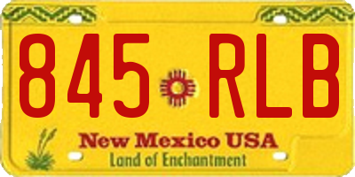 NM license plate 845RLB