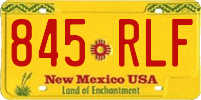 NM license plate 845RLF