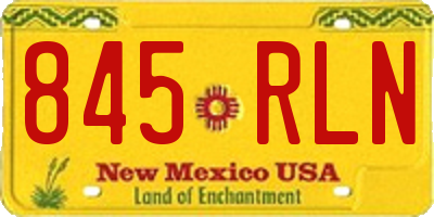 NM license plate 845RLN