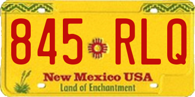 NM license plate 845RLQ