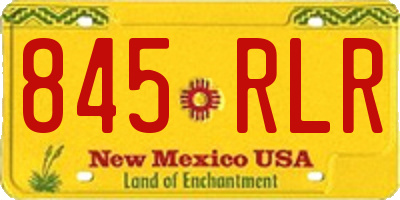 NM license plate 845RLR