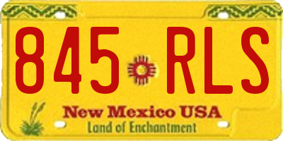 NM license plate 845RLS
