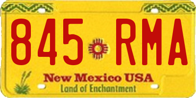 NM license plate 845RMA
