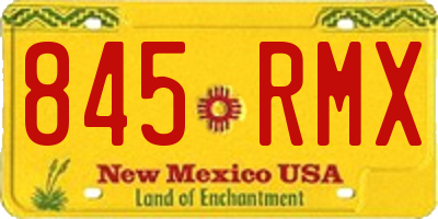 NM license plate 845RMX