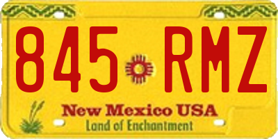 NM license plate 845RMZ