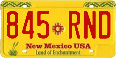 NM license plate 845RND
