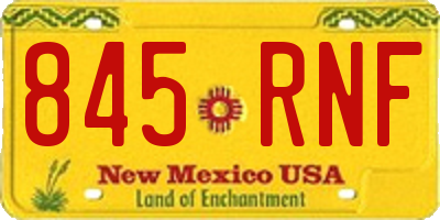 NM license plate 845RNF
