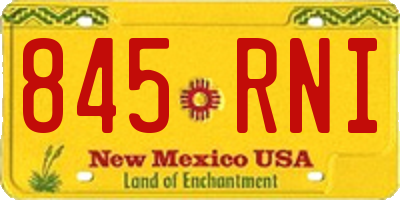 NM license plate 845RNI