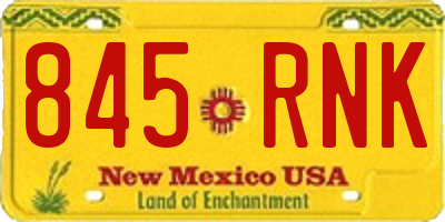 NM license plate 845RNK