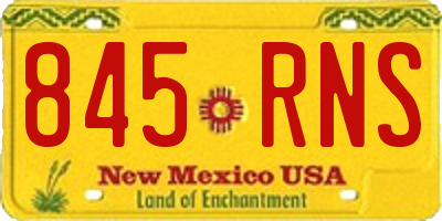 NM license plate 845RNS
