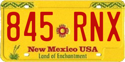 NM license plate 845RNX