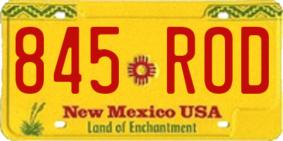 NM license plate 845ROD
