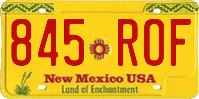 NM license plate 845ROF