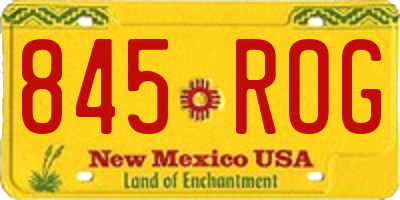 NM license plate 845ROG