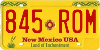 NM license plate 845ROM