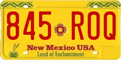 NM license plate 845ROQ