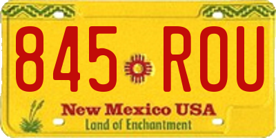 NM license plate 845ROU