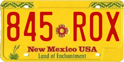 NM license plate 845ROX