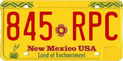 NM license plate 845RPC
