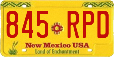 NM license plate 845RPD