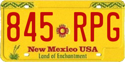 NM license plate 845RPG
