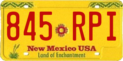 NM license plate 845RPI
