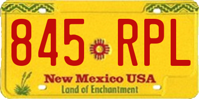 NM license plate 845RPL