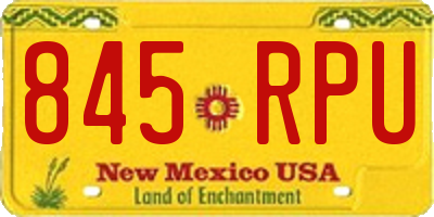 NM license plate 845RPU