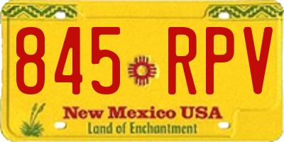 NM license plate 845RPV