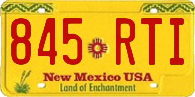 NM license plate 845RTI