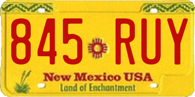 NM license plate 845RUY