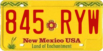 NM license plate 845RYW