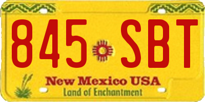 NM license plate 845SBT