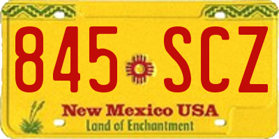NM license plate 845SCZ