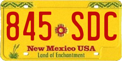 NM license plate 845SDC