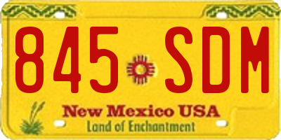NM license plate 845SDM