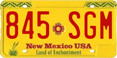 NM license plate 845SGM