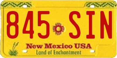 NM license plate 845SIN