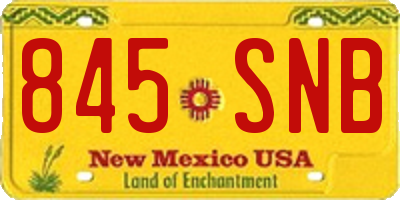 NM license plate 845SNB