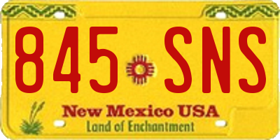 NM license plate 845SNS