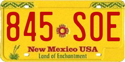 NM license plate 845SOE